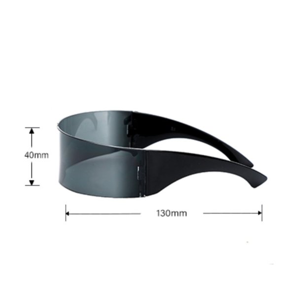 Red Futuristic Wrap Around Cyclops Festival Unisex Sunglasses Cyber Superhero - Picture 10 of 10